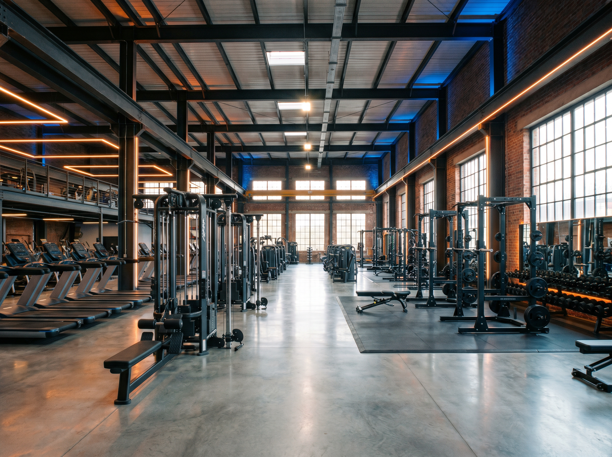 Lantai peralatan gym moden