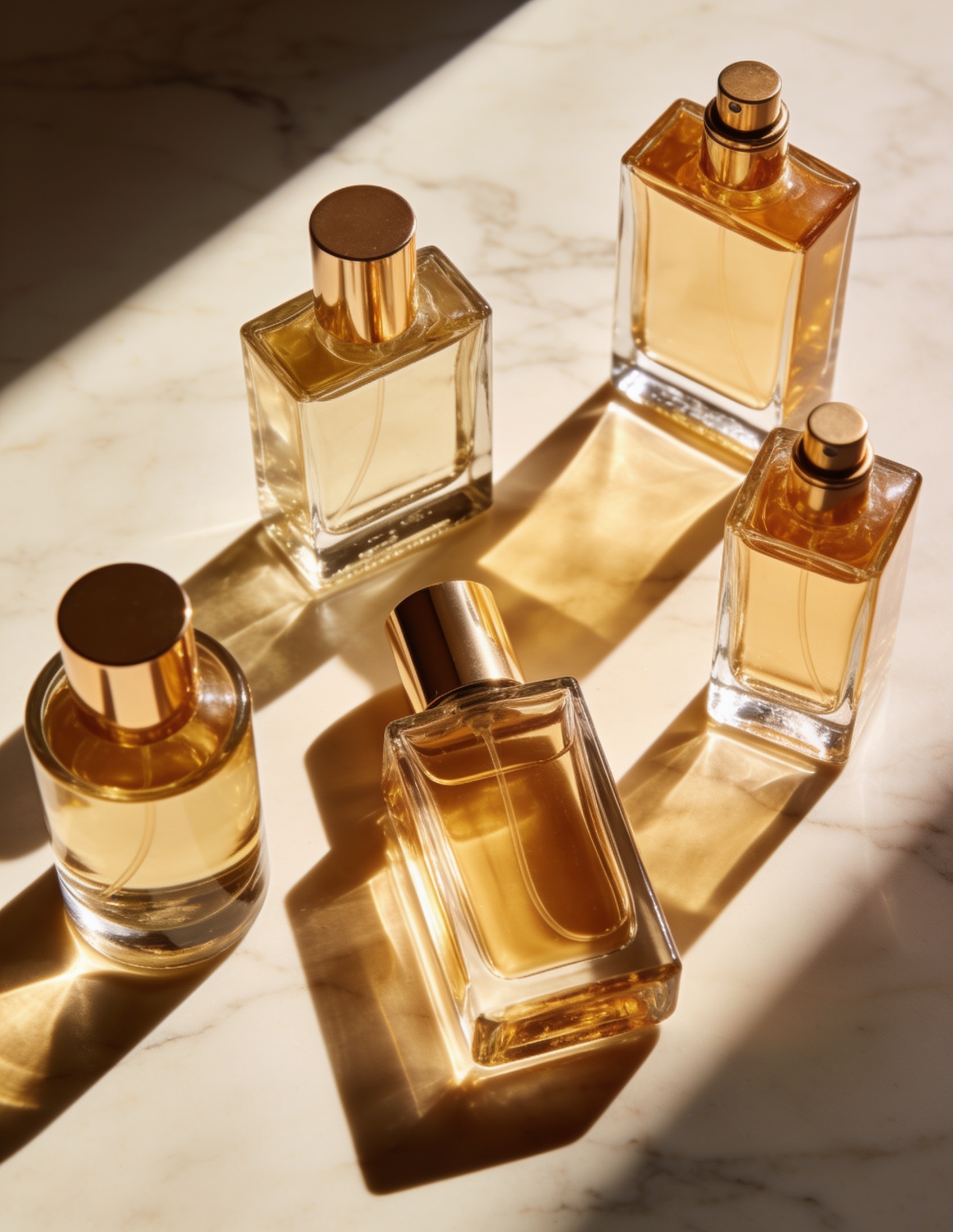 Susunan botol minyak wangi Aroma Rumi