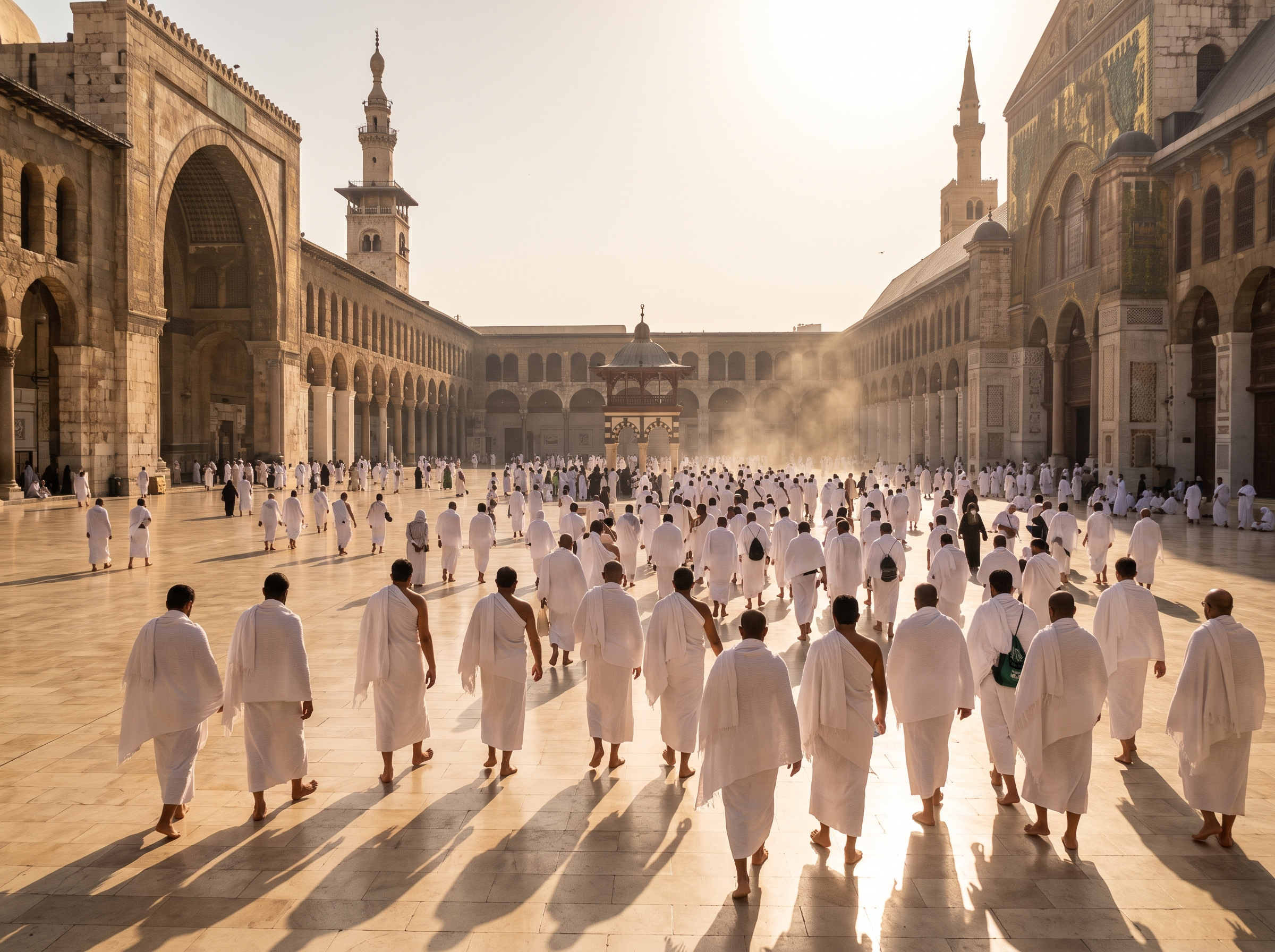 Jemaah dalam ihram di Masjidil Haram