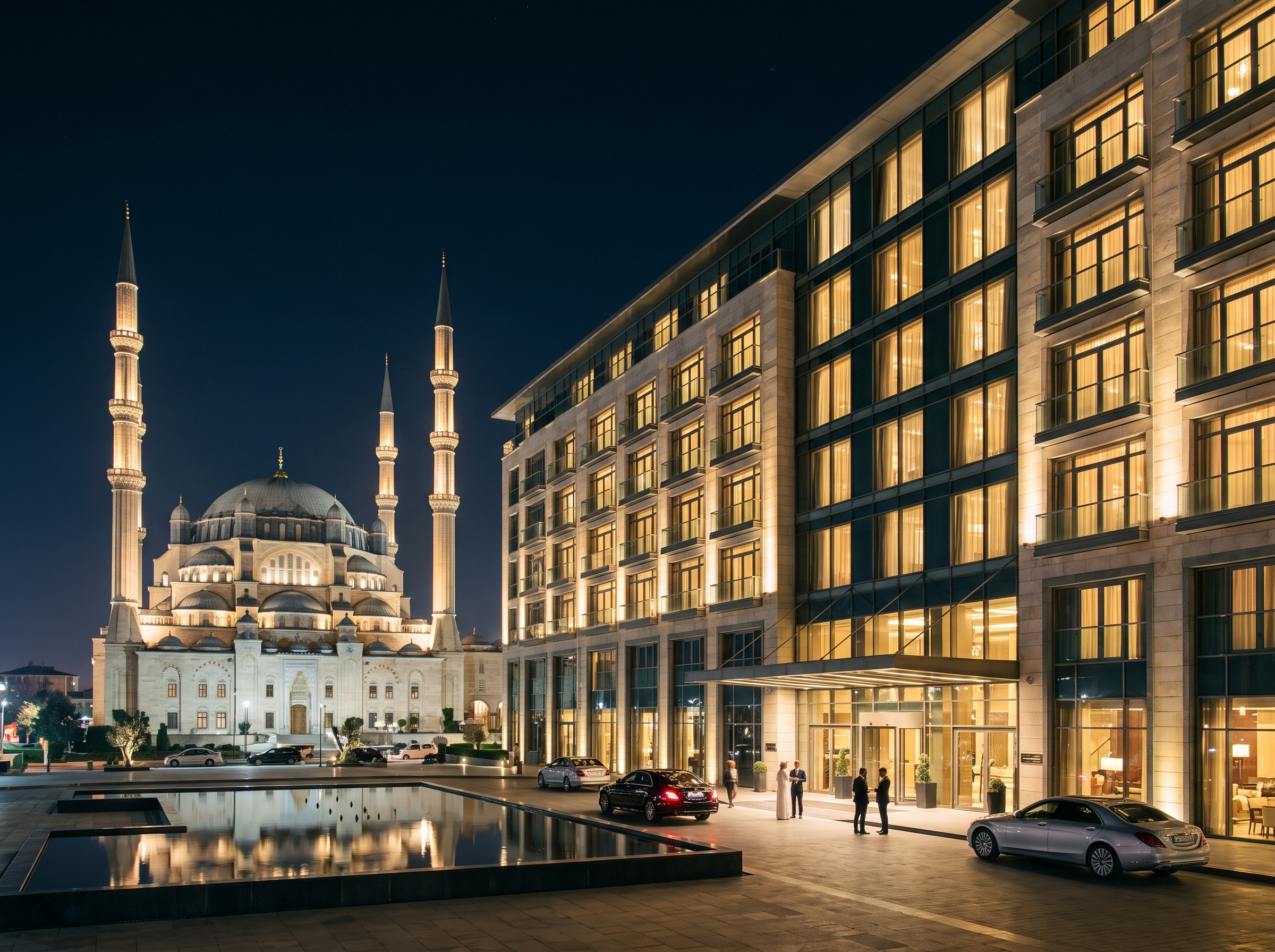 Hotel moden berhampiran Masjidil Haram waktu malam