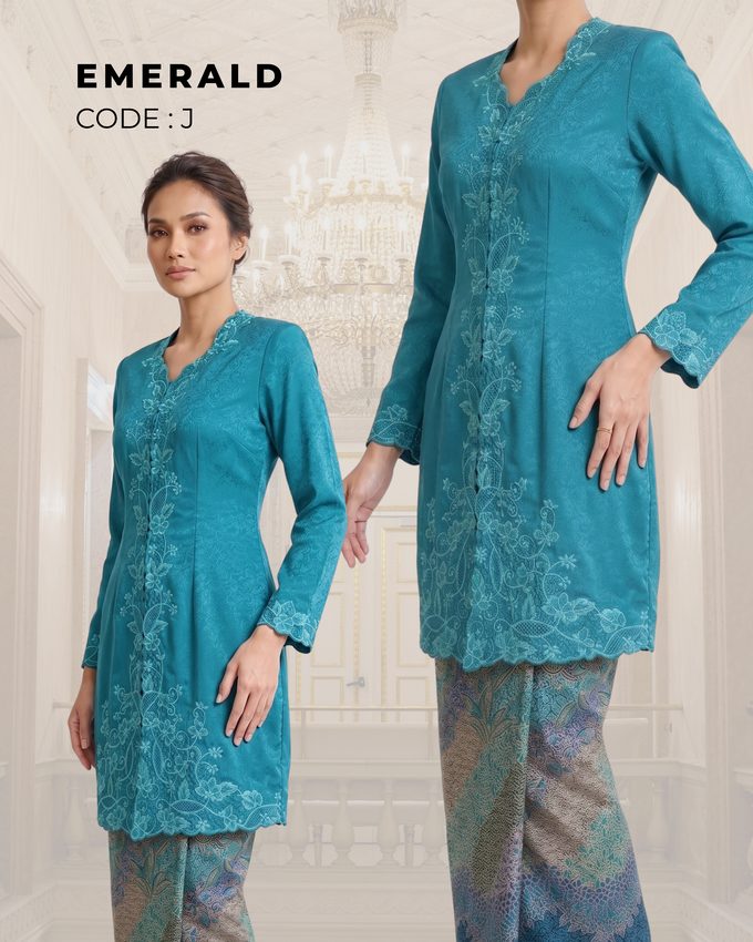 Kebaya Emerald – Biru Toska